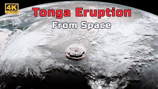 4K Tonga Eruption from SPACE 15 Jan 2022 [upl. by Gualtiero]