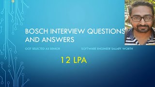 Bosch Interview Questions and AnswersEmbedded Bosch interview experience bosch [upl. by Cinimod]