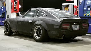 v8 240z datsun rat rod build up junkyard rescue rotsun evil twin thrash part 2 lsd 4 speed [upl. by Regdirb]