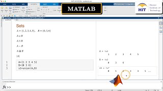 MATLAB  Set Operations [upl. by Lseil]