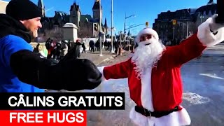 Câlins Gratuits  Free Hugs  Convoi dAmour au Canada [upl. by Aileno]