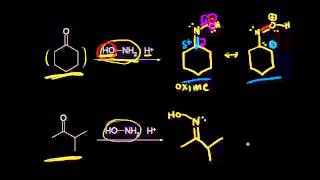 Formation of oximes and hydrazones  Aldehydes and ketones  Organic chemistry  Khan Academy [upl. by Remliw]