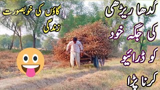 Gadha Rehrhi ki jaga Khud Ko ریڑھی chalana pari Very Interesting And Funny Video 🤩🤣 Village Life [upl. by Naletak]