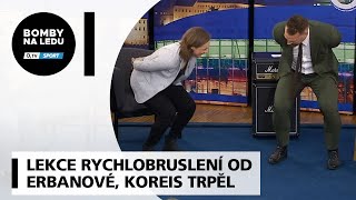 Lekce rychlobruslení od Erbanové trpící Koreis a přesedávající si Kovář [upl. by Haldane]