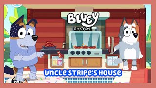 Bluey Lets Play  ⭐New Location Uncle Stripes House and New Character Grandpa Bob⭐ [upl. by Alvord]