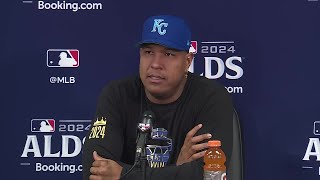 RoyalsYankees series Royals catcher Salvador Perez talks ahead of Game 3 on Wednesday [upl. by Sirahs]