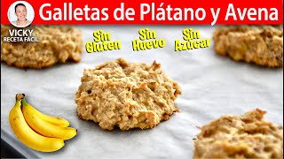 GALLETAS DE PLATANO Y AVENA  Vicky Receta Facil [upl. by Henryson559]