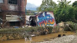 09282024 Asheville NC  Extreme Flash Flooding  Waters Raging  Debris PileUps  Cleanup Starts [upl. by Ahkos227]