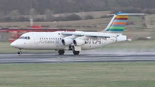 Braathens Regional Avro RJ100 Landing at Prestwick Airport [upl. by Silda529]