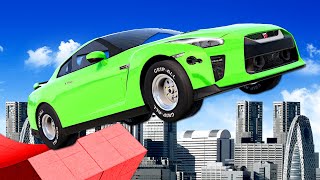 Jumping Over a City on a MEGA RAMP BeamNG [upl. by Cann]