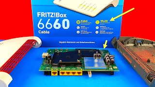 AVM 6660 CABLE Antennen KabelModem Innenleben Fritzbox aufgeschraubt [upl. by Mikah211]