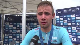 Victor Campenaerts reacts to his Silver medal  European Championships TT  Plumelec 2016 [upl. by Rasla]