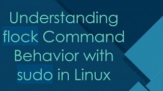 Understanding flock Command Behavior with sudo in Linux [upl. by Enajaras70]