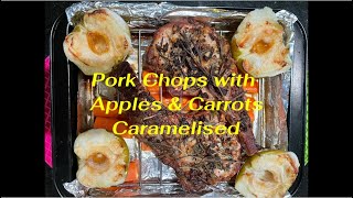 Pork Chops with Apples amp Carrots Caramelised [upl. by Yatzeck]