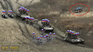 How Ukrainian FPV Drones Blow Up Russian IFV Convoy Full of Infantry in CloseRange Attack [upl. by Egap]