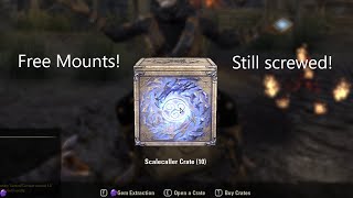 ESO 10 free Scalecaller crates opened  its raining mounts [upl. by Neerod]