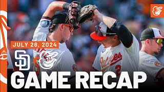 Padres vs Orioles Game Recap 72824  MLB Highlights  Baltimore Orioles [upl. by Jaddan]