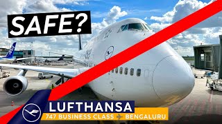 SAFETY LAPSE on LUFTHANSA 🚨 BUSINESS CLASS on a 747 🇩🇪 Frankfurt ✈ Bengaluru 🇮🇳 Ambivalent Crew [upl. by Aaron]