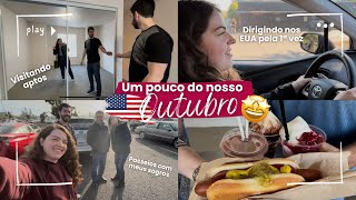 USA VLOG Visitando apartamentos 1ª vez dirigindo passeando com meus sogros amp saindo sozinha [upl. by Temirf]