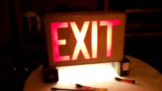 1960s Prescolite Fluorescent Exit Sign [upl. by Atig112]