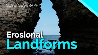 Coastal Erosional Landforms  Stacks Arches Caves amp Wavecut Platforms  AQA GCSE 91 Geography [upl. by Artema]