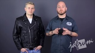 MJ402 Classic Leather Motorcycle Jacket Review at Jafrumcom [upl. by Som]