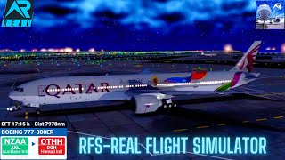 RFS–Real Flight Simulator–Auckland–To–Doha–Full Flight–B777300ER–Qatar Airways–Full HD–Real Route [upl. by Allebara]