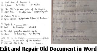 Scan document ka background kaise remove kare word me  repair old document in Microsoft word [upl. by Anaiad705]