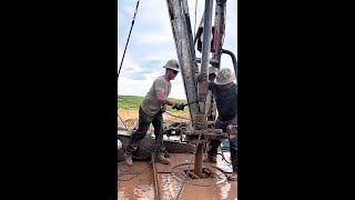 Workover Service Rig Part2 rig work drilling oil tripping over [upl. by Euqor]