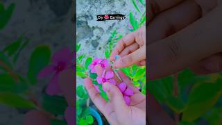 Flower earrings 🌷 Diy 😍 flowerearrings earrings reels [upl. by Eerihs]