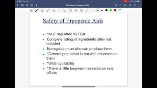 Pharmacological Ergogenic Aids Part 1 [upl. by Iana199]