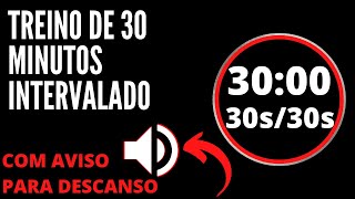 CRONÔMETRO DE TREINO INTERVALADO  30 MINUTOS 3030 SEGUNDOS [upl. by Eux161]