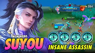 NEW HERO SUYOU INSANE ASSASSIN  ADVANCE SERVER  MLBB [upl. by Aileon51]