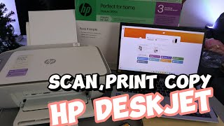 How to SCAN PRINT COPY from HP Deskjet All In One Printer Review [upl. by Zebapda]