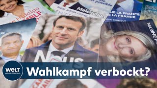 HOCHSPANNUNG IN FRANKREICH Präsidentschaftswahl  Hat Macron Rechtspopulistin Le Pen unterschätzt [upl. by Ermeena]