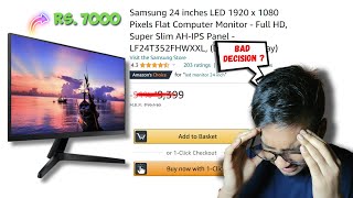 I BOUGHT CHEAPEST 75HZ SAMSUNG MONITOR 😱  I REGRETTED   SAMSUNG LF24T352FHWXXL REVIEW [upl. by Dowdell]