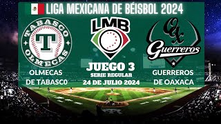 ⚾️Olmecas de Tabasco vs Guerreros de Oaxaca⚾️Donde Verlo EN VIVOLiga Mexicana de Béisbol 2024 [upl. by Labotsirhc]