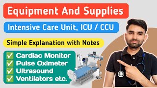 Intensive Care Unit Equipments And Supplies in Hindi  Critical Care Unit Lecture in Hindi [upl. by Ainola]