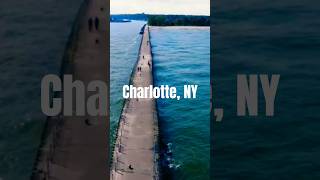 Ontario Beach Park Pier • Charlotte NY • 4k Drone Tour [upl. by Allerbag]