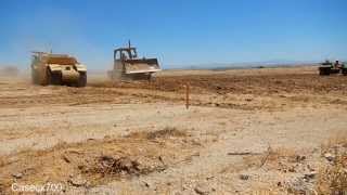 CAT 613B Scraper D6D Dozer and 12G Grader [upl. by Siusan]