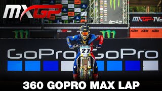 360 GoPro MAX Lap with ARMINAS JASIKONIS  MXGP of Riga 2020 motocross [upl. by Ardnait4]