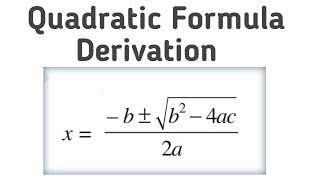 What is the derivation of Quadratic Formula [upl. by Dlarej64]