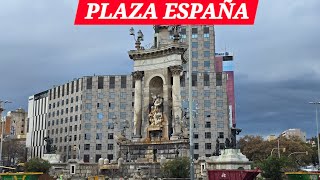 PLAZA ESPAÑA DE BARCELONA Y FUENTE MAGICA DE MONTJUIC [upl. by Fronia372]