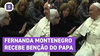 Fernanda Montenegro recebe benção do papa Francisco no Vaticano [upl. by Neelat857]