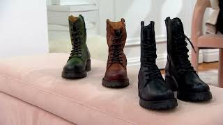 Miz Mooz Leather LaceUp Boots  Pandora on QVC [upl. by Dopp]