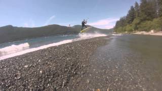 Elevation kiteboarding at Nitinat lake 2015 [upl. by Griffy937]