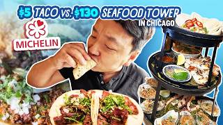 5 vs 130 MICHELIN Eats  18 Hours Eating ONLY Michelin Food in Chicago [upl. by Aynwat795]