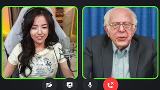 Pokimane Meets BERNIE SANDERS [upl. by Suoivatco336]