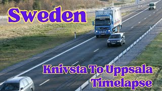 Driving in Sweden Knivsta To Uppsala E4 Timelapse [upl. by Akemat]