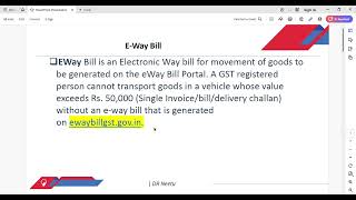 E way Bill  Meaning FeaturesImportanceDocuments required for Online portalValiditySupply [upl. by Swart]